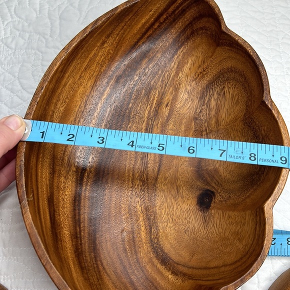 Vintage Wooden Monkey Pod Salad/Snack Bowl Set - Picture 9 of 15